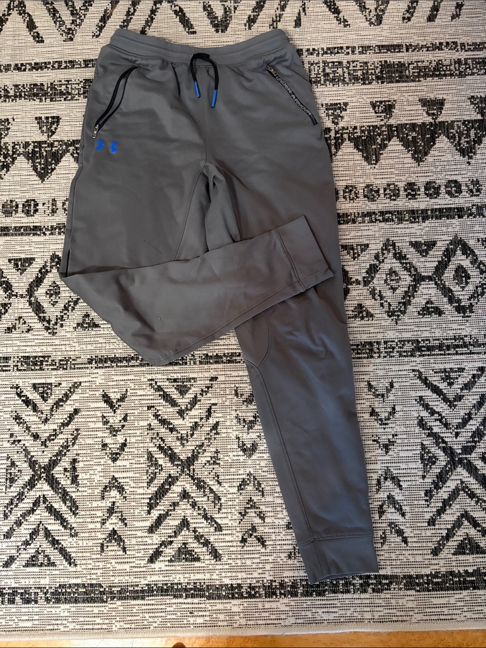 Under Armour Gray Joggers with Blue Logo and Accents
